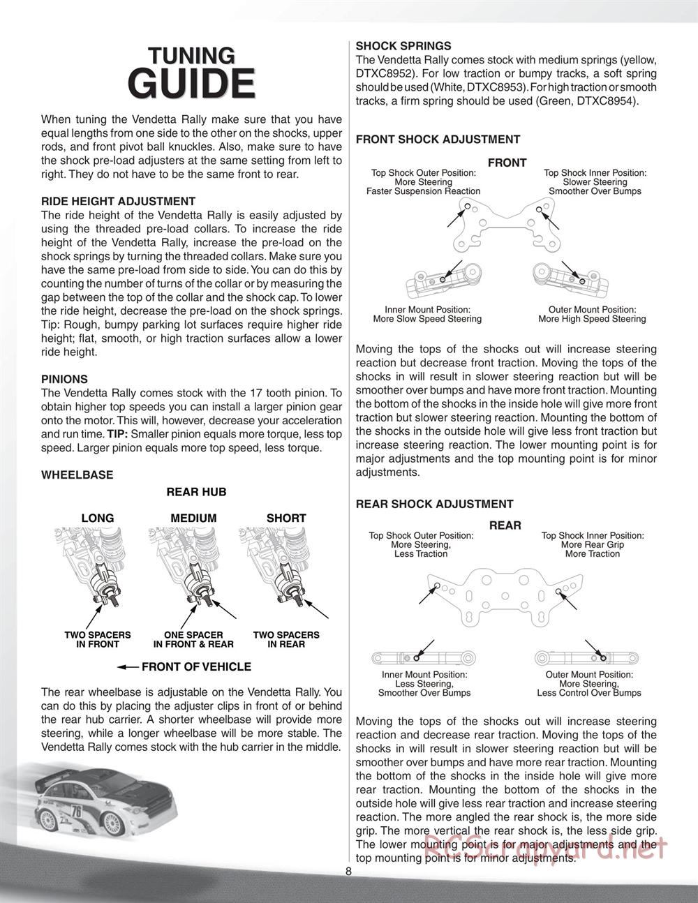 Duratrax - Vendetta Rally - Manual - Page 8