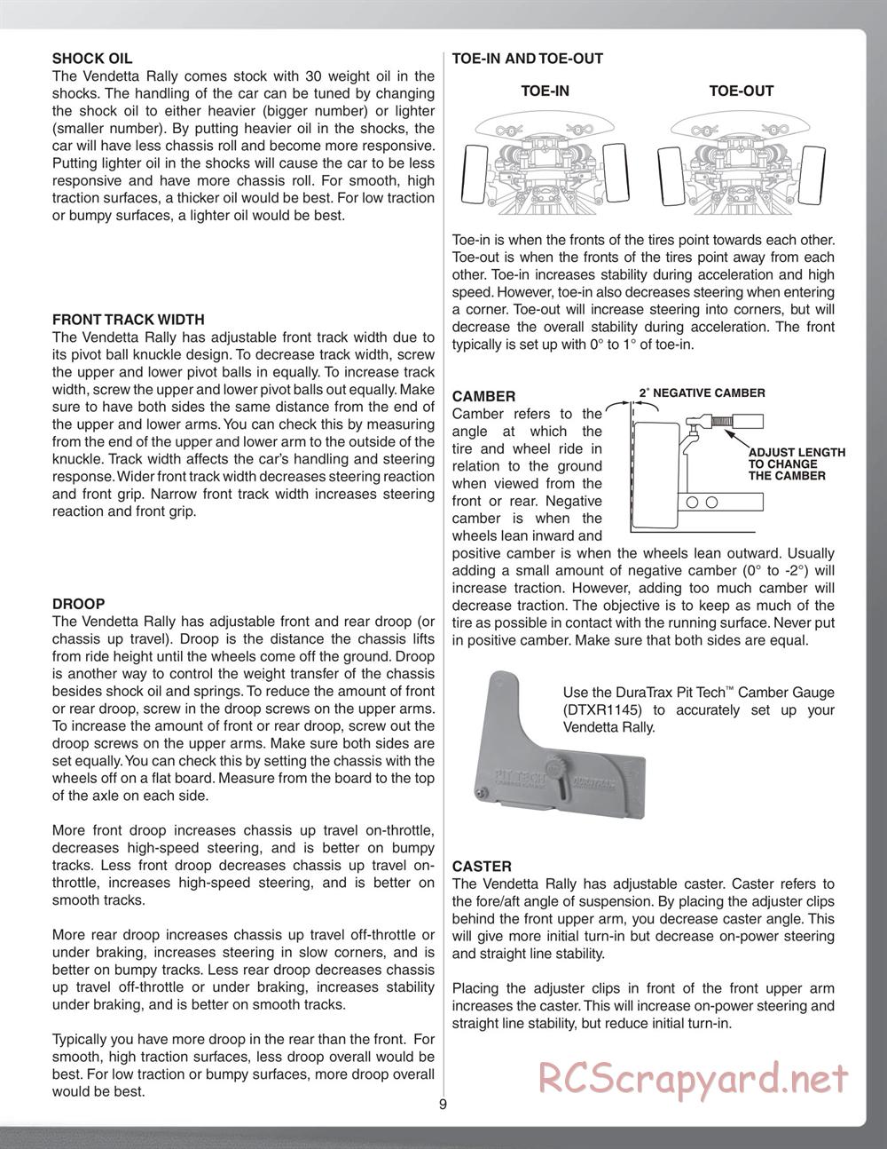 Duratrax - Vendetta Rally - Manual - Page 9