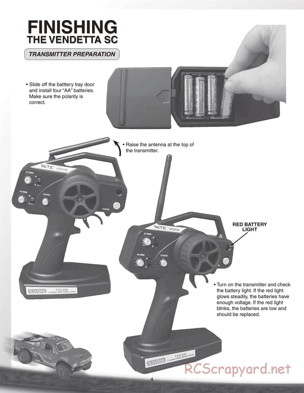 Duratrax - Vendetta SC - Manual - Page 4