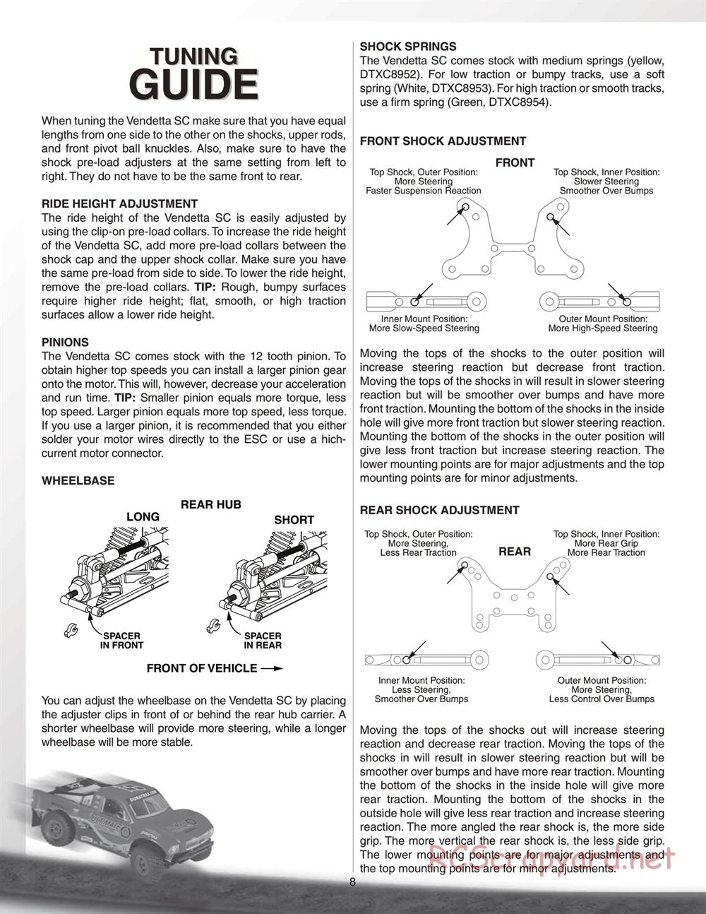 Duratrax - Vendetta SC - Manual - Page 8