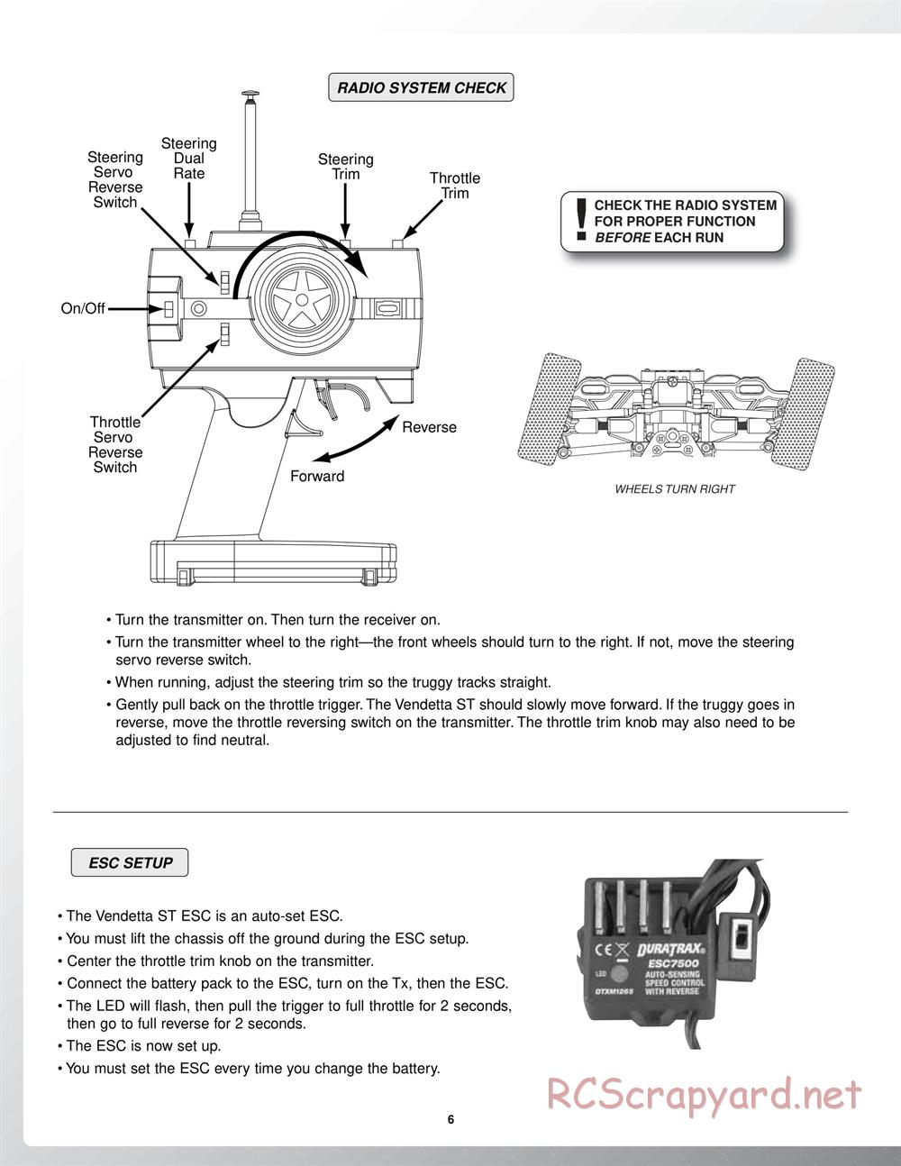 Duratrax - Vendetta ST - Manual - Page 6