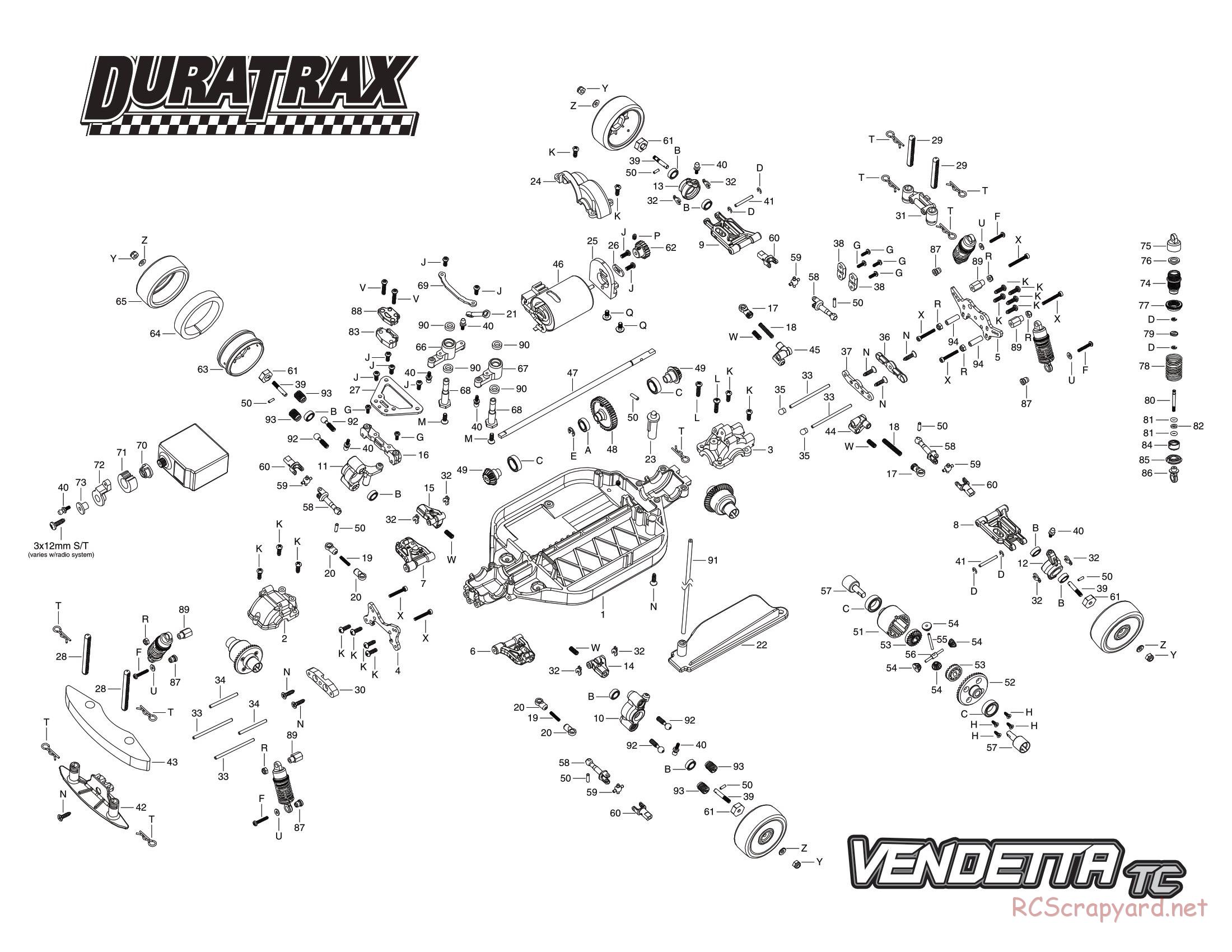 Duratrax - Vendetta TC - Exploded Views - Page 3