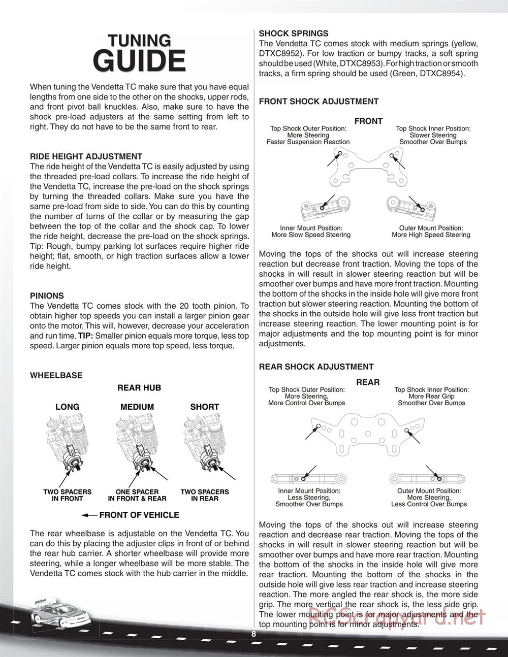 Duratrax - Vendetta TC - Manual - Page 8