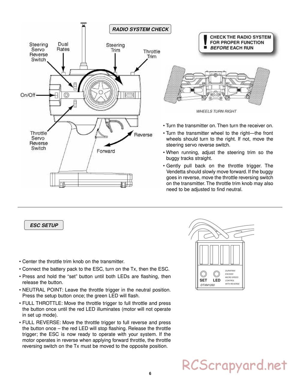 Duratrax - Vendetta Buggy - Manual - Page 6