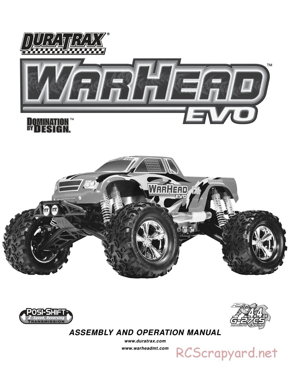 Duratrax - Warhead Evo - Manual - Page 1