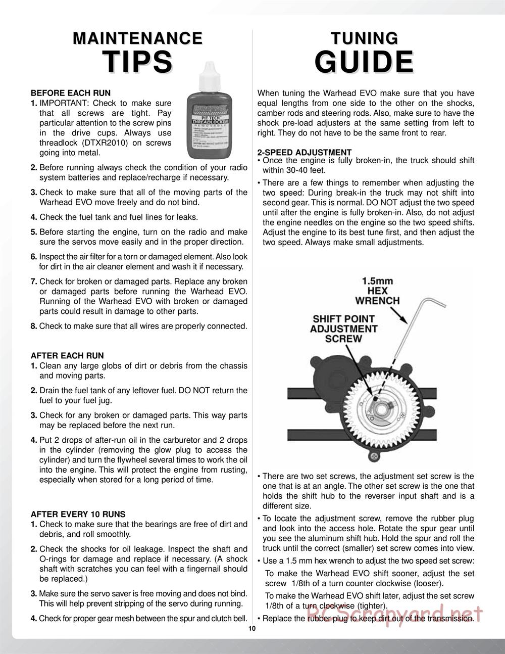 Duratrax - Warhead Evo - Manual - Page 10