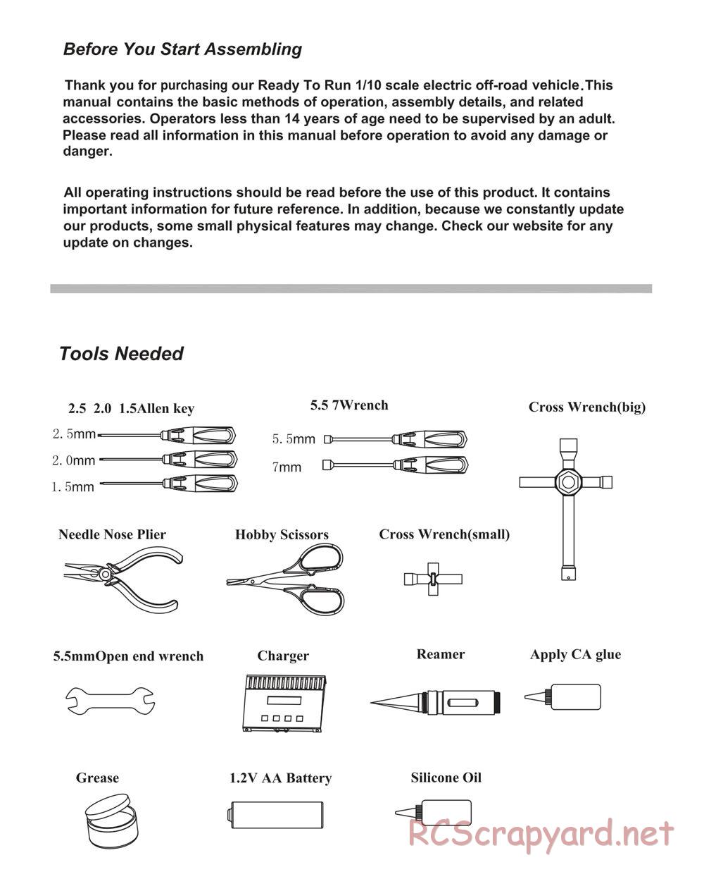 Himoto Racing - 1/10 Electric Models - Manual - Page 3