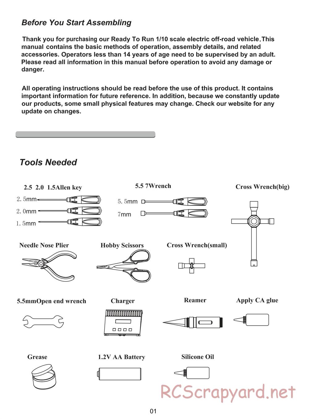 Himoto Racing - Dirt Whip - E10DB / E10DBL - Manual - Page 3