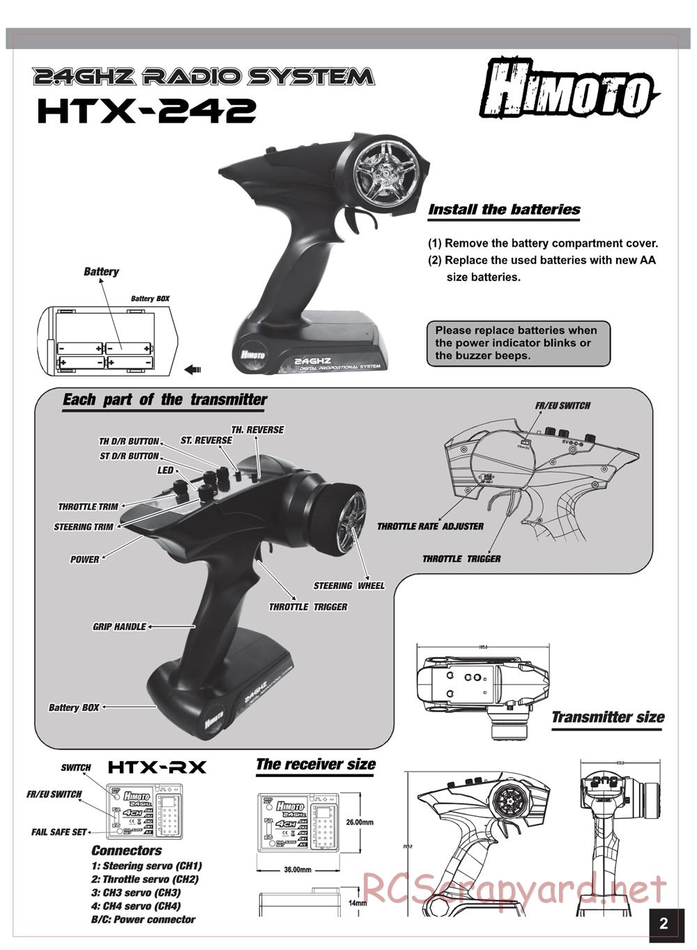 Himoto Racing - Bashe - HI1018 / HI1018BL - Manual - Page 3