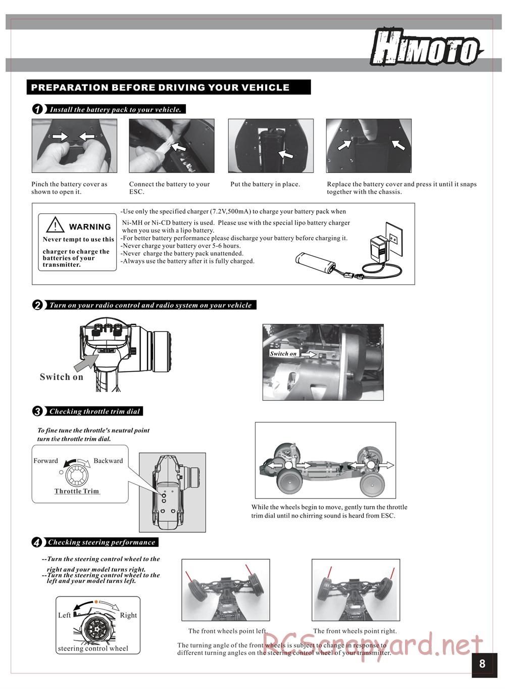 Himoto Racing - Bashe - HI1018 / HI1018BL - Manual - Page 9