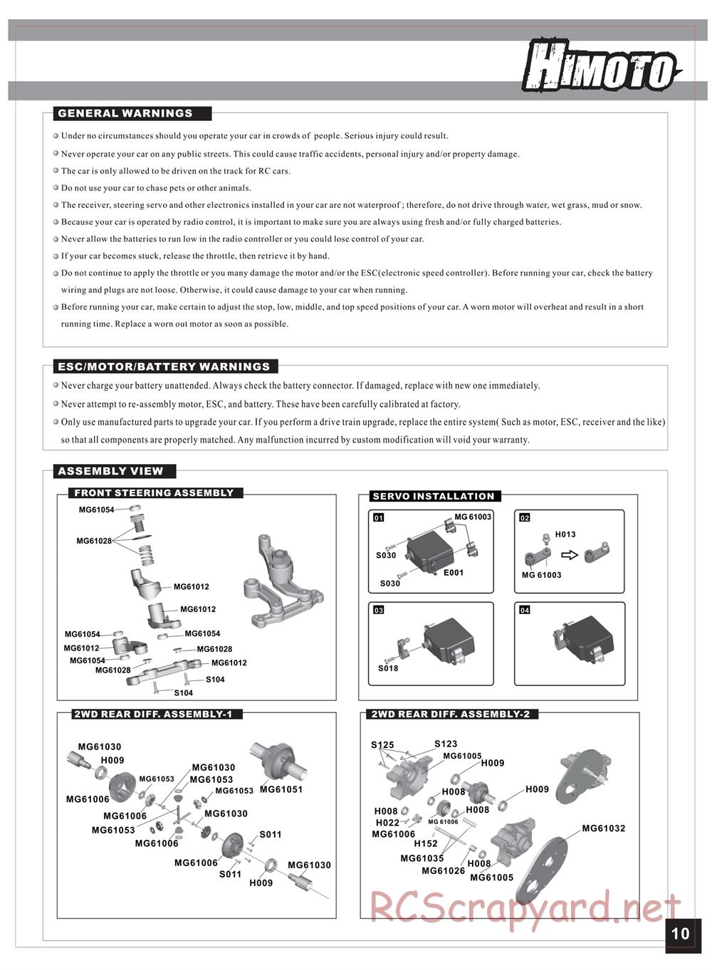 Himoto Racing - Bashe - HI1018 / HI1018BL - Manual - Page 11