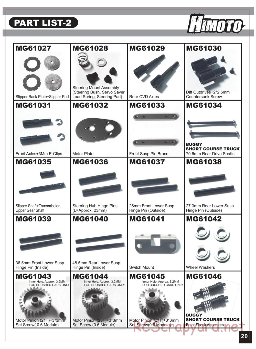 Himoto Racing - Bashe - HI1018 / HI1018BL - Manual - Page 21