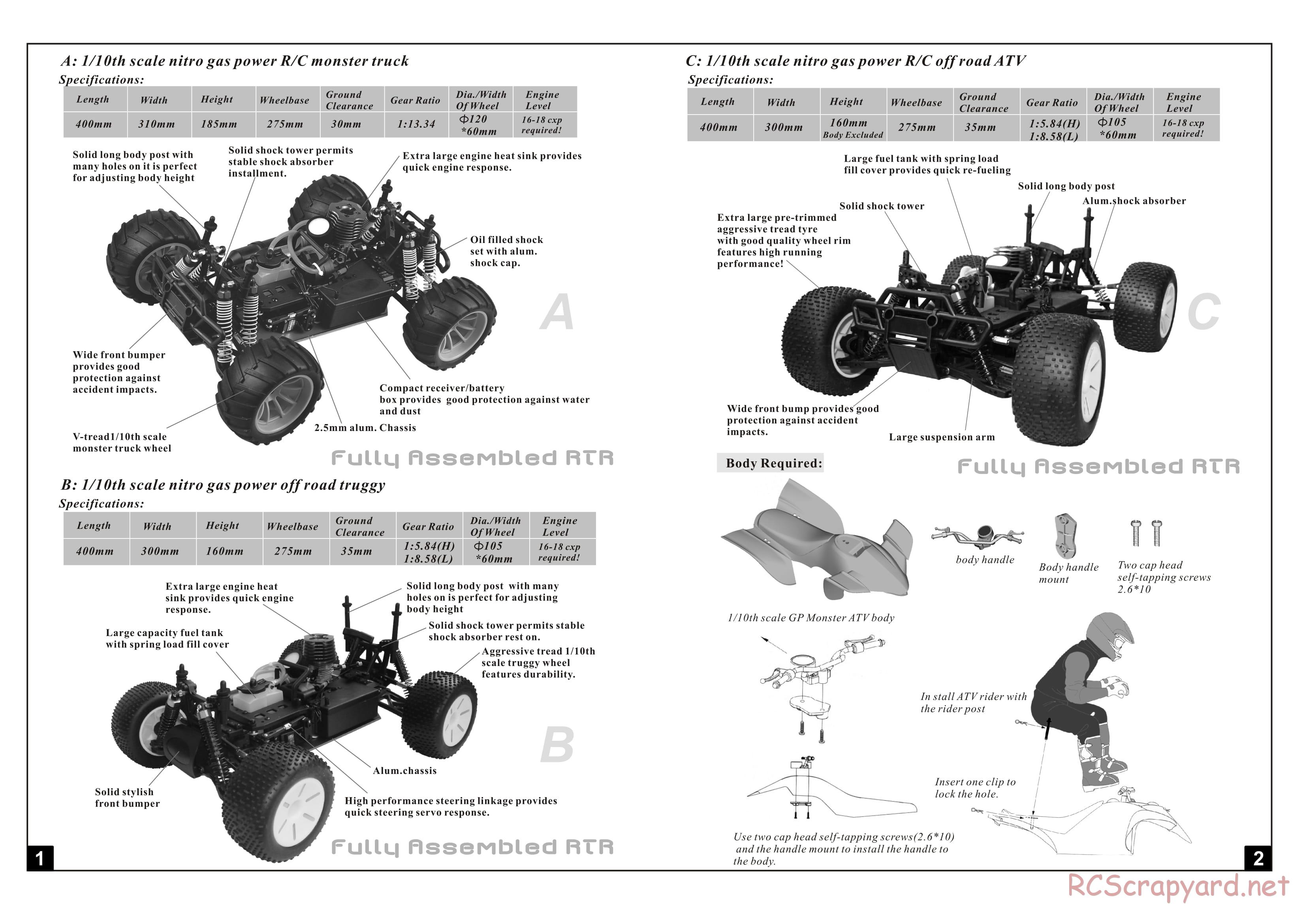 Himoto Racing - Mamba XR1 - HI7101 - Manual - Page 2