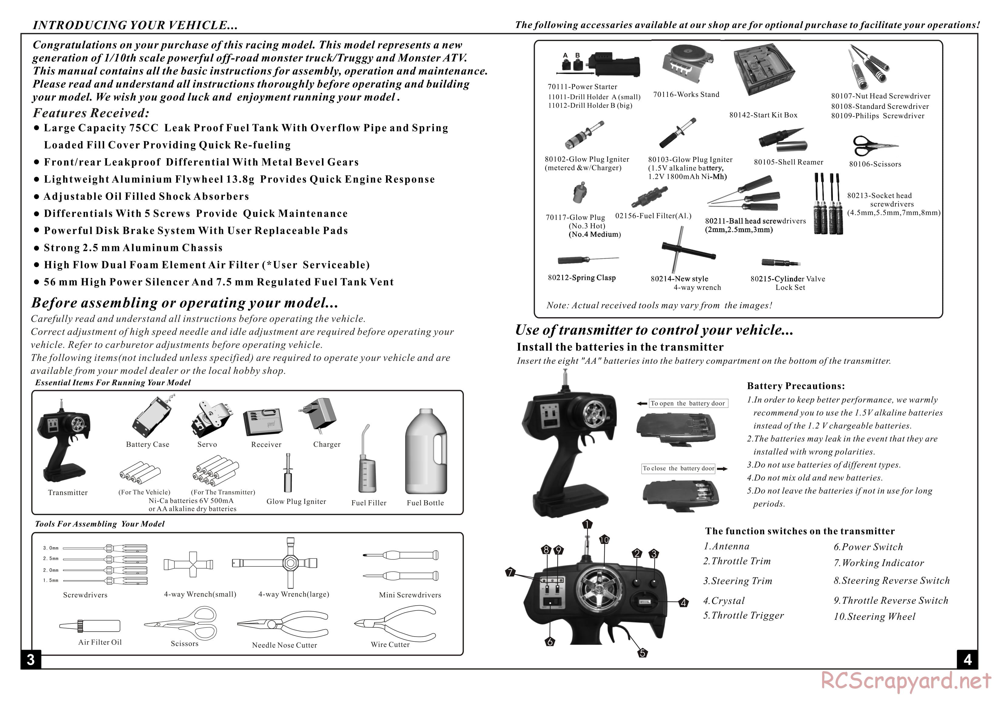 Himoto Racing - Mamba XR1 - HI7101 - Manual - Page 3