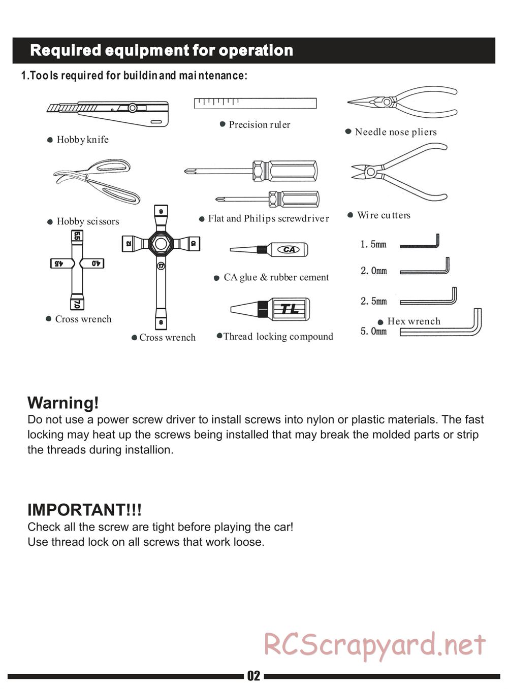 Himoto Racing - Mega-P MTR-2S - HI903T - Manual - Page 3