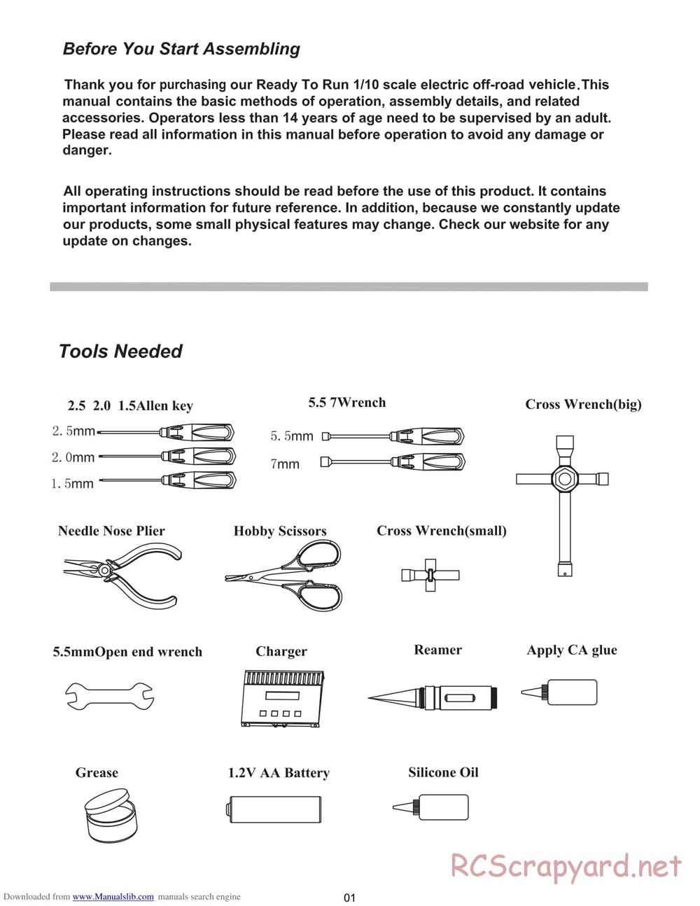 Himoto Racing - 1/16 4WD Electric Models - Manual - Page 3