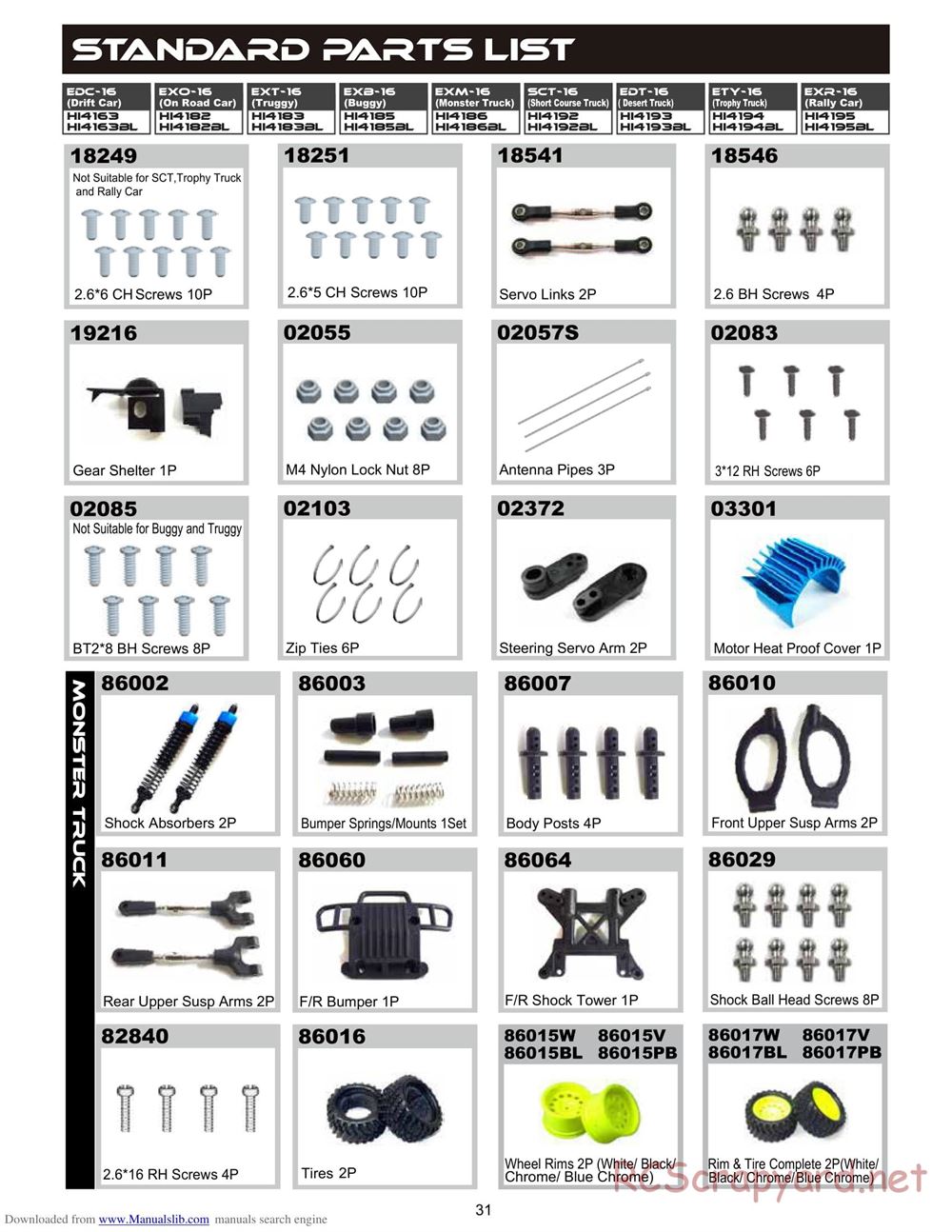 Himoto Racing - 1/16 4WD Electric Models - Manual - Page 24