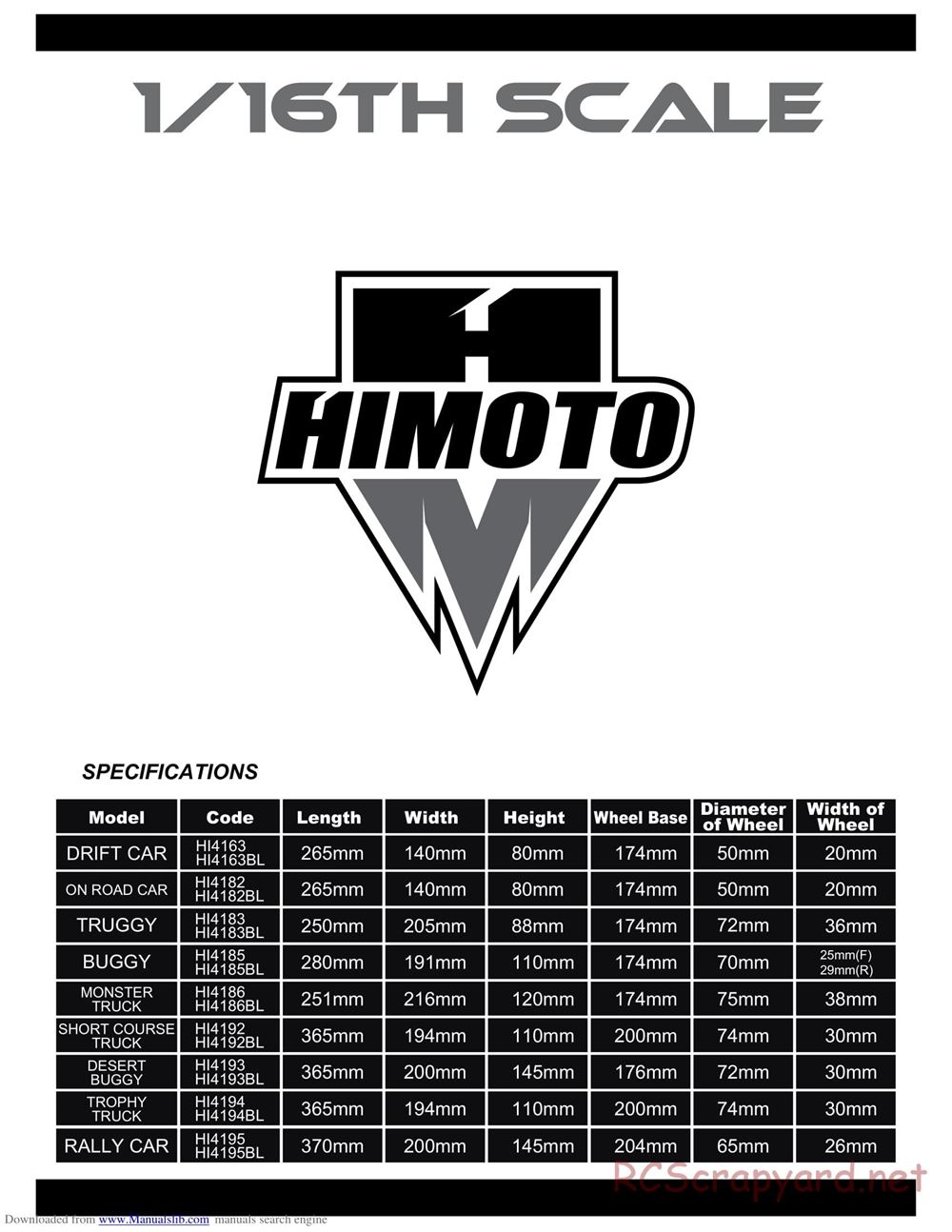 Himoto Racing - 1/16 4WD Electric Models - Manual - Page 33