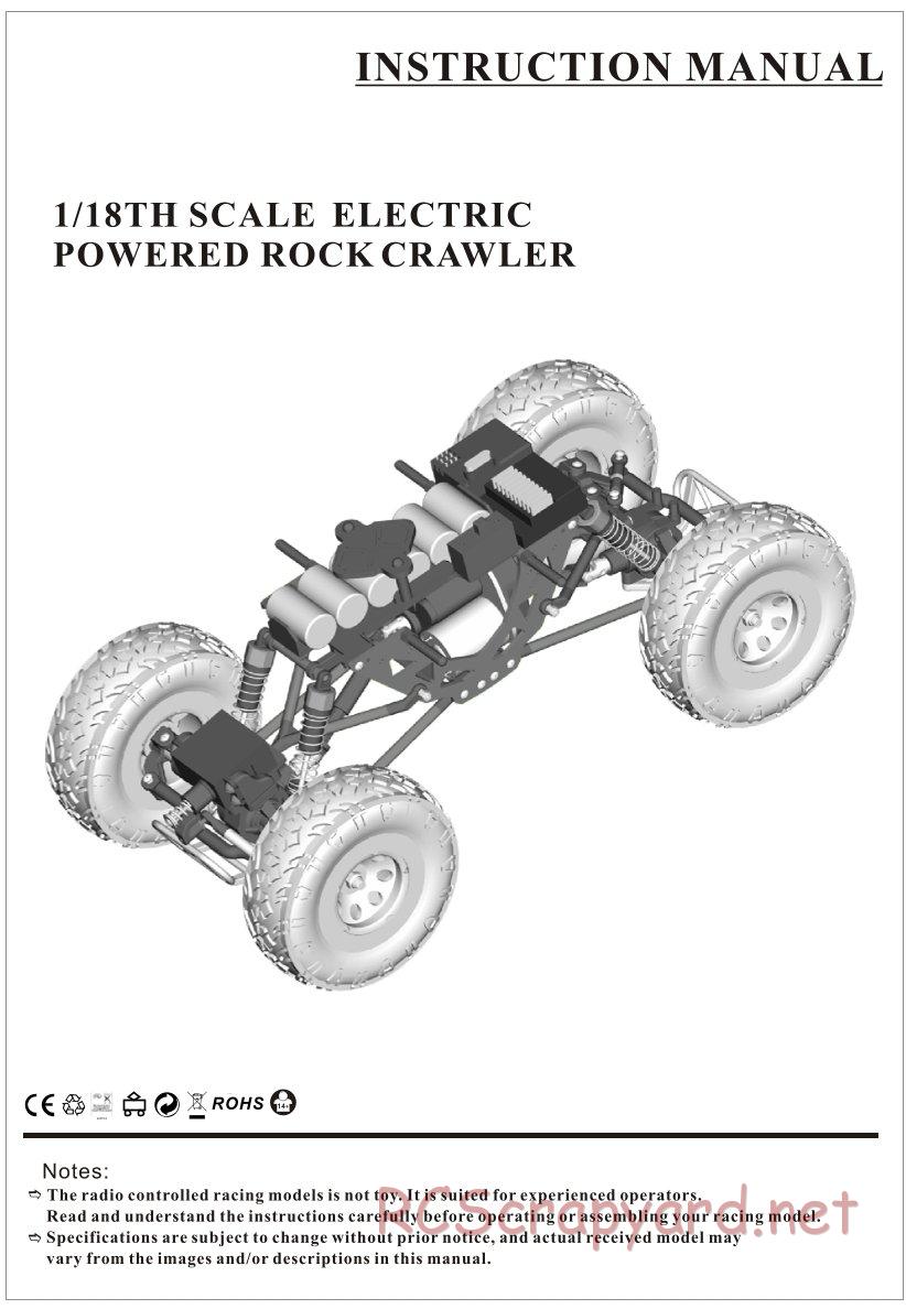 Himoto Racing - Mini Rock Crusher MRC-18 - Manual - Page 1