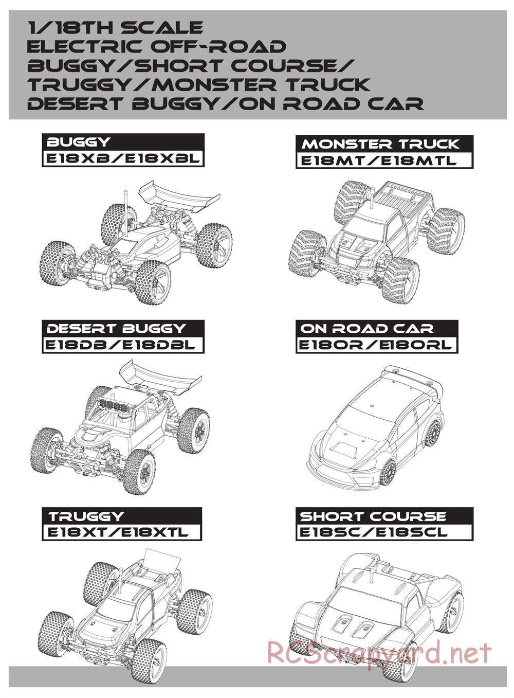 Himoto Racing - 1/18 Electric Models - Manual - Page 1