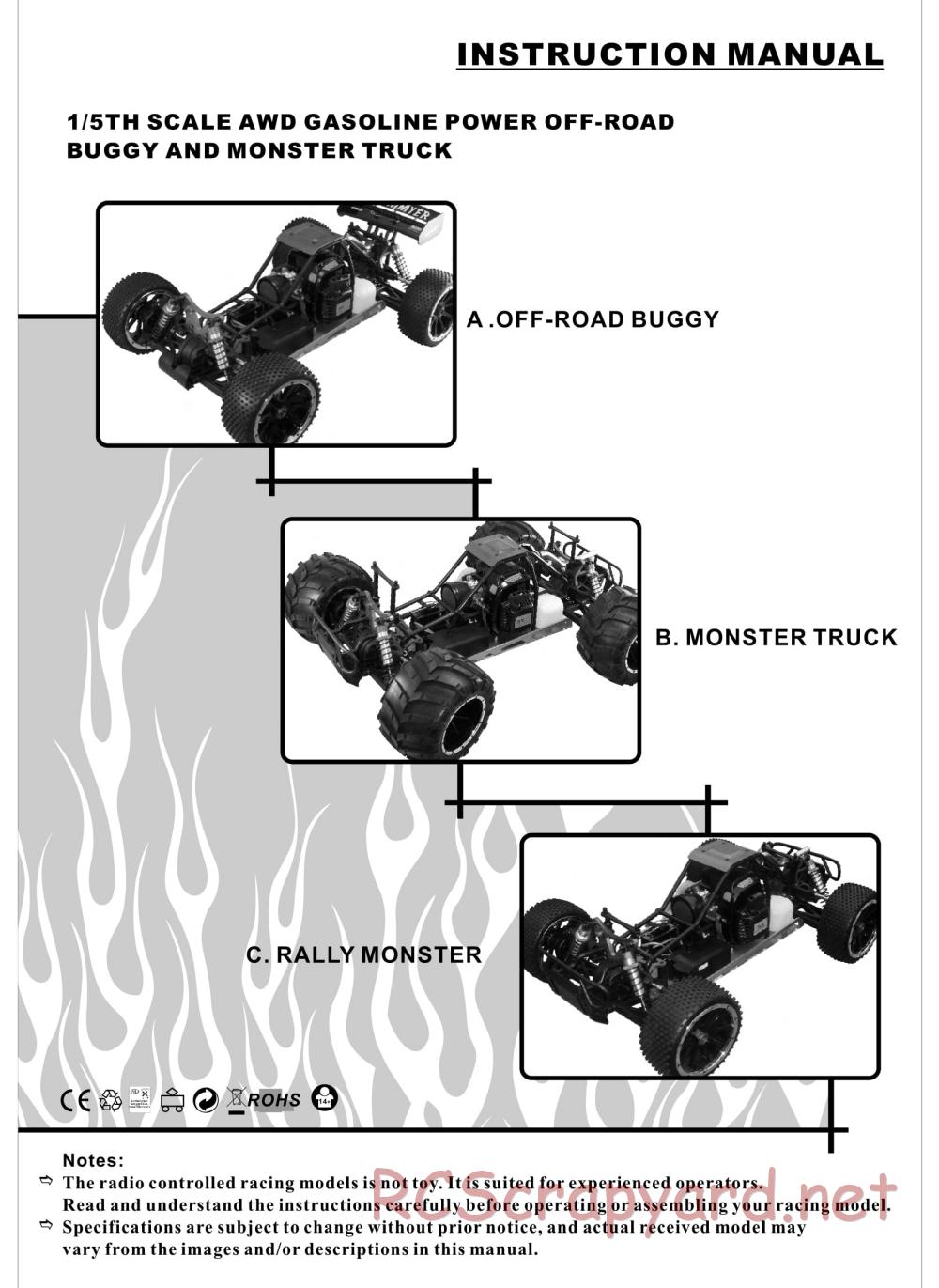 Himoto Racing - Megap 1:5 Monster Truck - HI6505 - Manual - Page 1