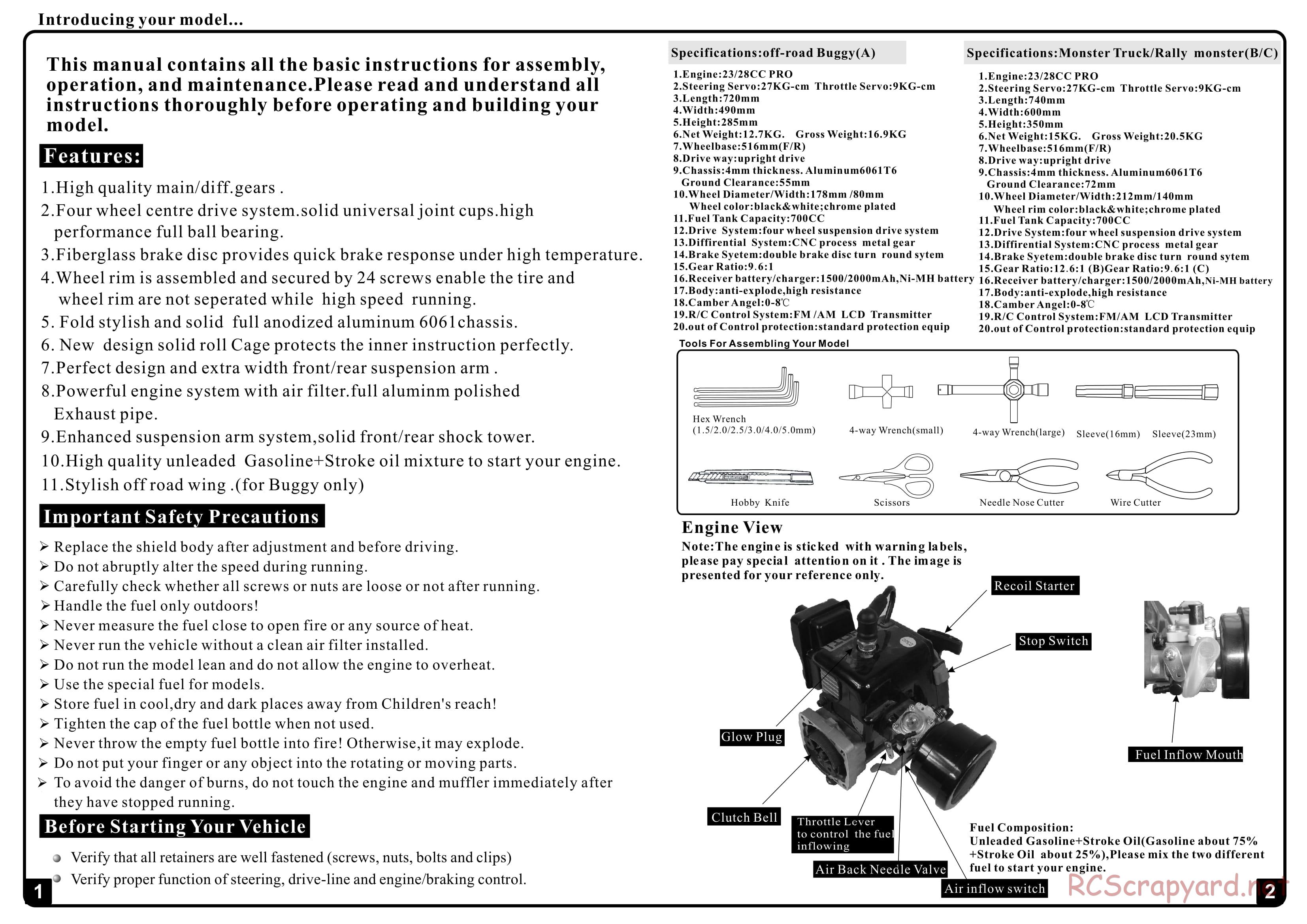 Himoto Racing - Megap Buggy - HI8505 - Manual - Page 2