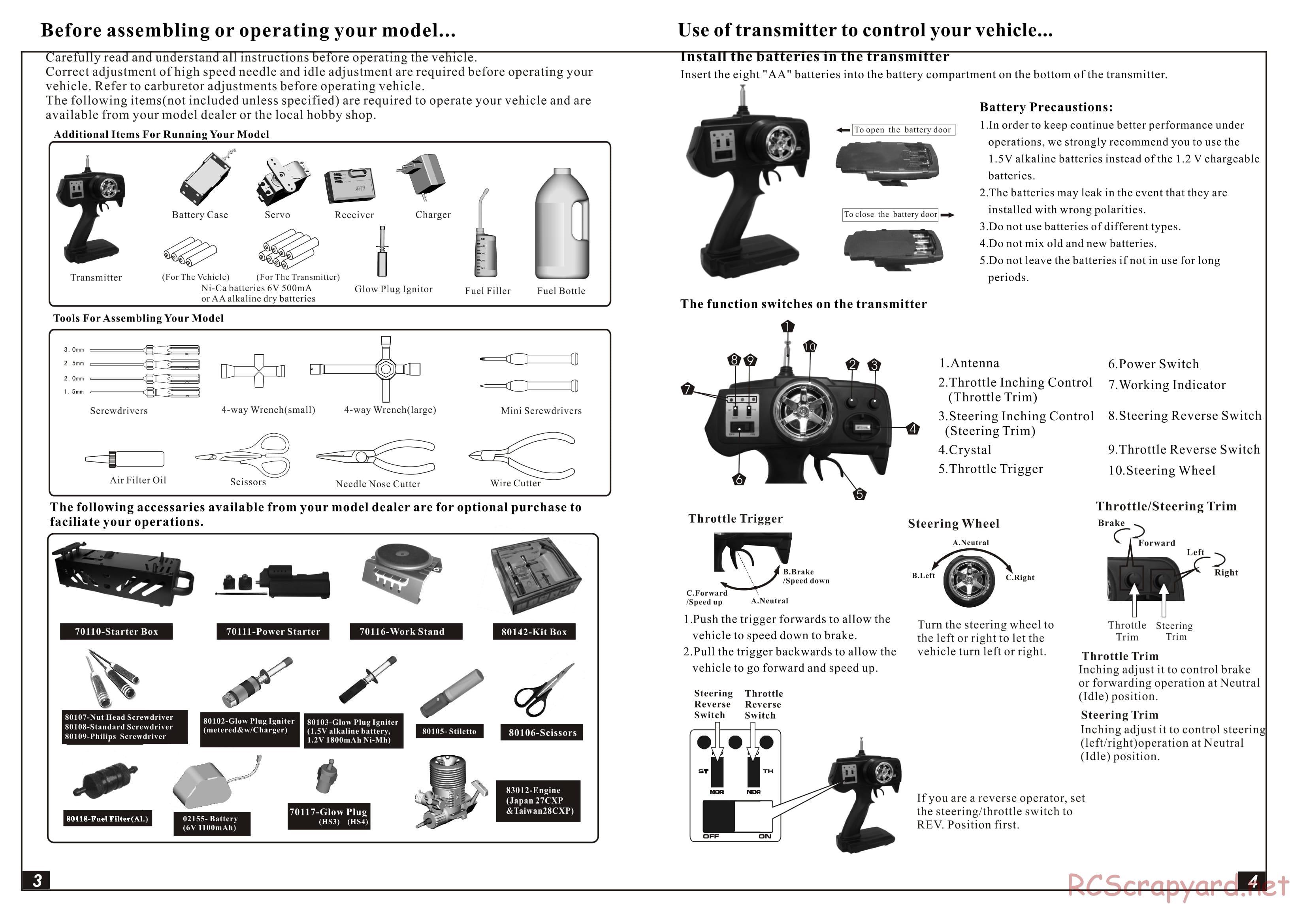 Himoto Racing - 1/8 Truggy - RXT-1 - Manual - Page 3