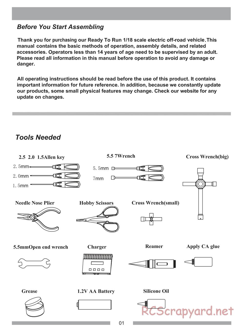 Himoto Racing - Cluster - N8MT - Manual - Page 3