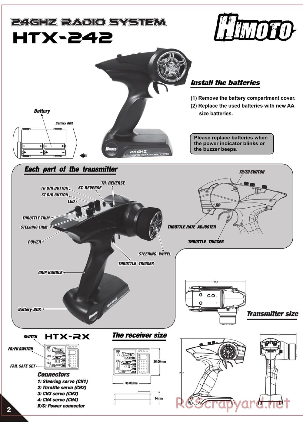 Himoto Racing - Megae MT10 - HI3198 / HI3198BL - Manual - Page 4