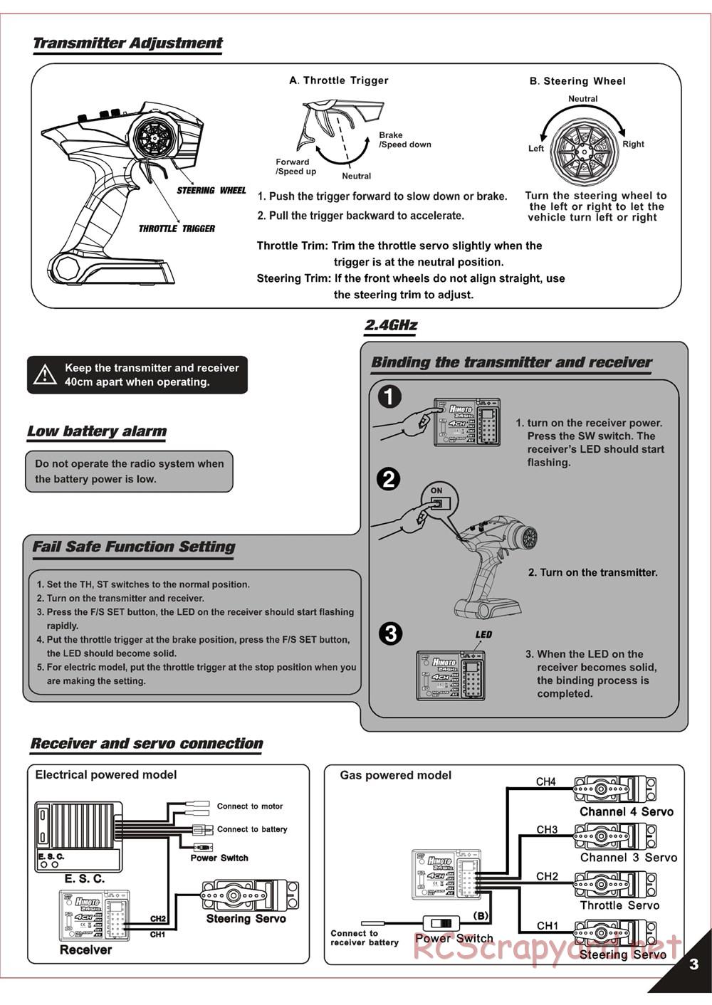 Himoto Racing - Megae MT10 - HI3198 / HI3198BL - Manual - Page 5