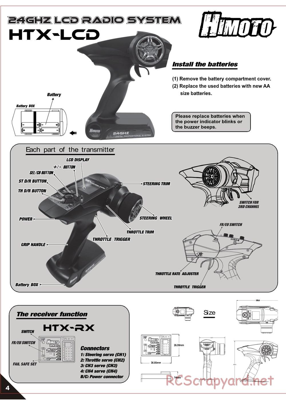 Himoto Racing - Megae MT10 - HI3198 / HI3198BL - Manual - Page 6