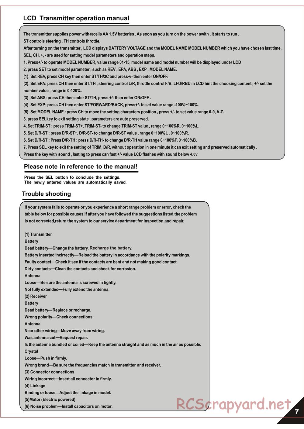 Himoto Racing - Megae MT10 - HI3198 / HI3198BL - Manual - Page 9