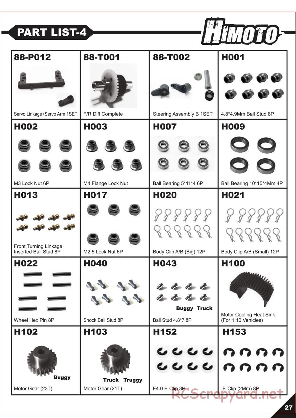 Himoto Racing - Megae XB10 - HI3188 / HI3188BL - Manual - Page 29