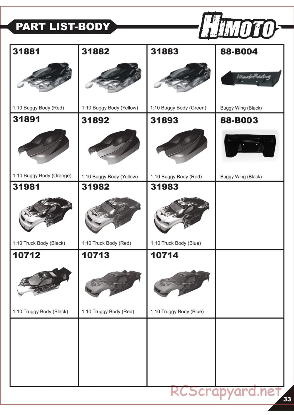 Himoto Racing - Megae MT10 - HI3198 / HI3198BL - Manual - Page 35