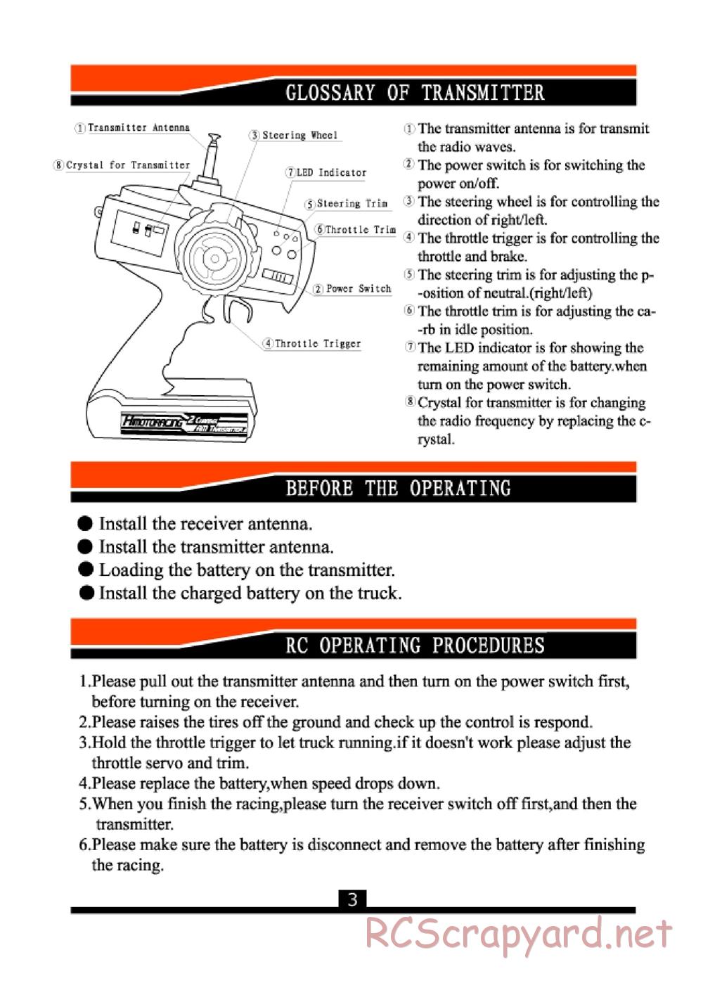 Himoto Racing - Rock Crusher RCF-1 - Manual - Page 4