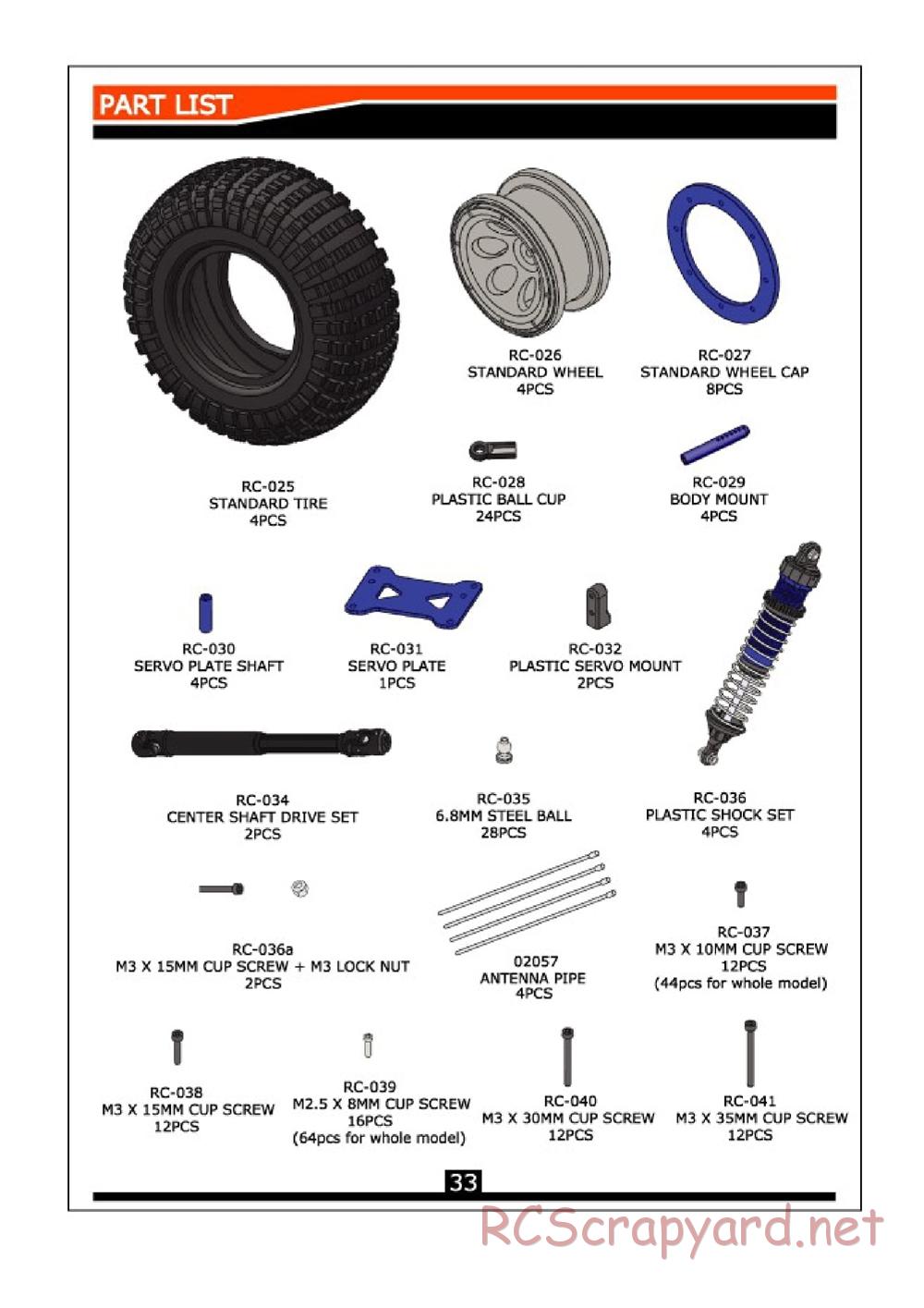 Himoto Racing - Rock Crusher RCF-1 - Manual - Page 34