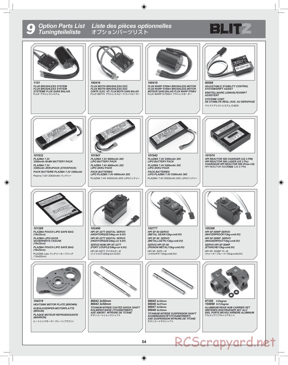 HPI - Blitz Waterproof - Manual - Page 54