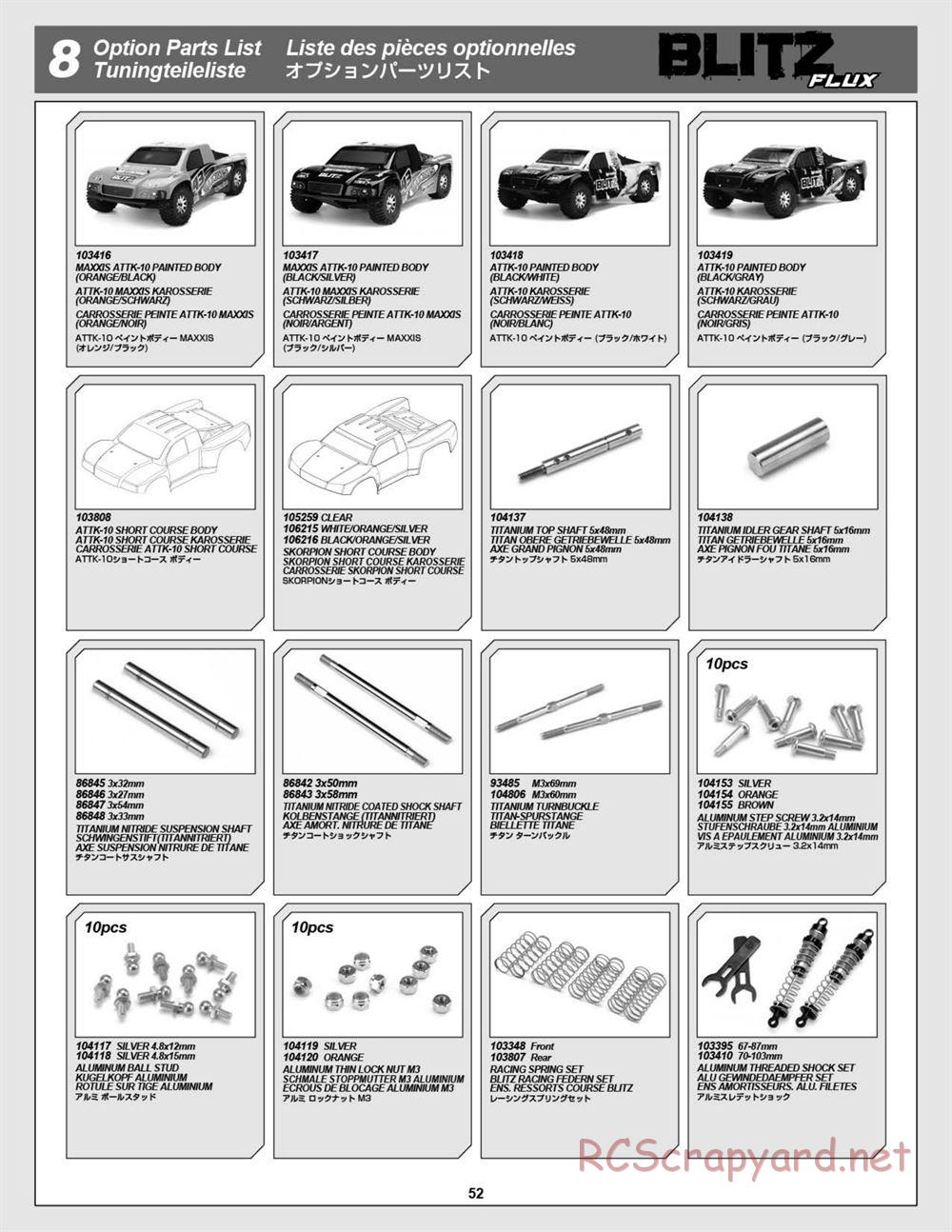 HPI - Blitz Flux - Manual - Page 52