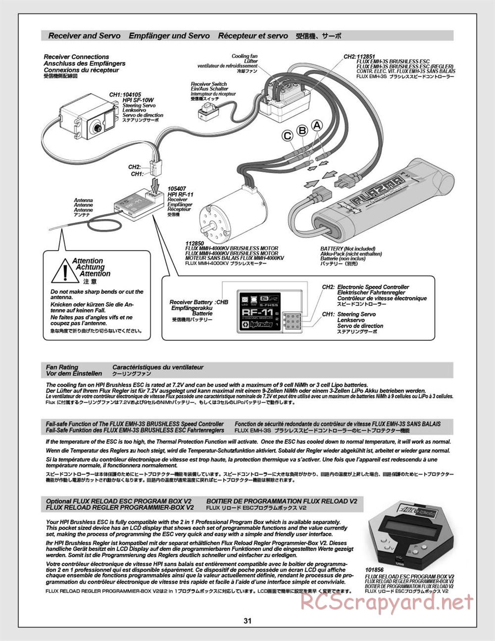 HPI - E-Firestorm 10T Flux - Manual - Page 31