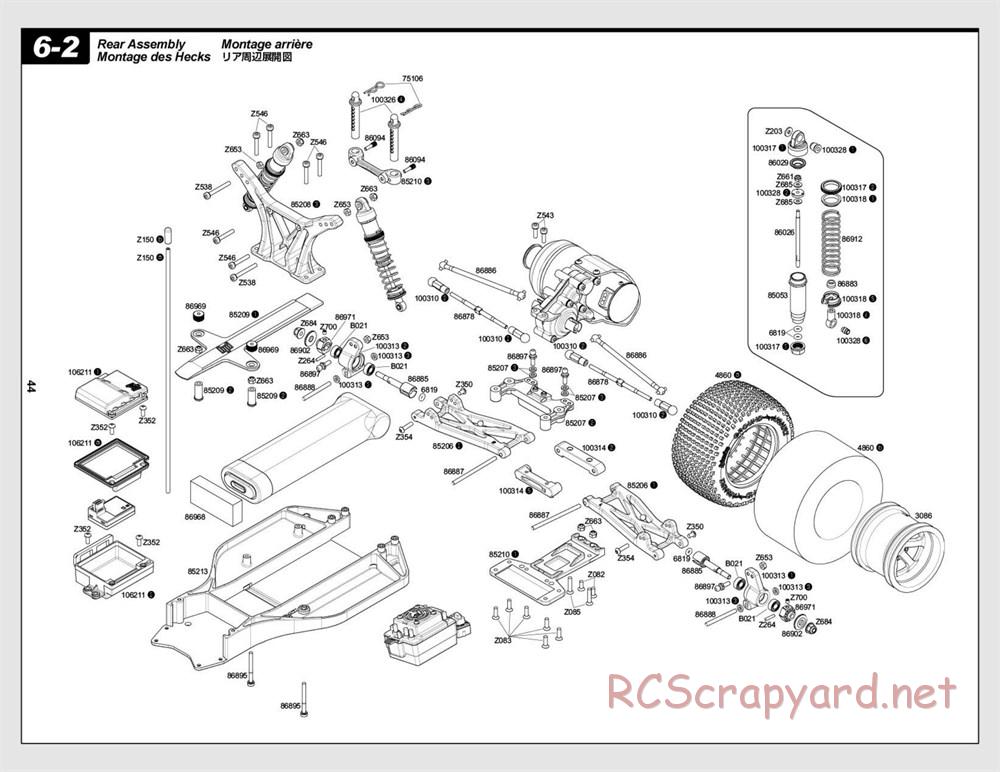 HPI - E-Firestorm 10T Flux - Exploded View - Page 44