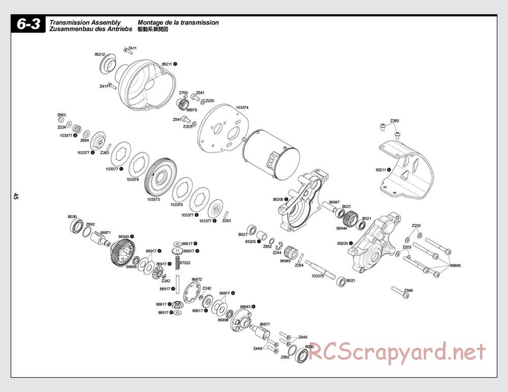 HPI - E-Firestorm 10T Flux - Exploded View - Page 45