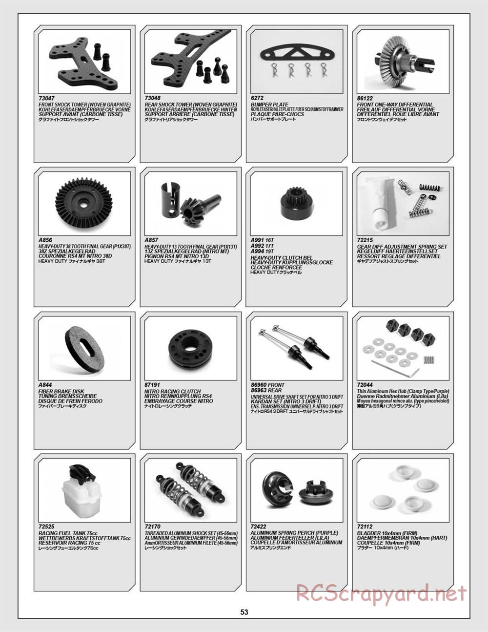 HPI - Nitro RS4 3 Drift - Exploded View - Page 53