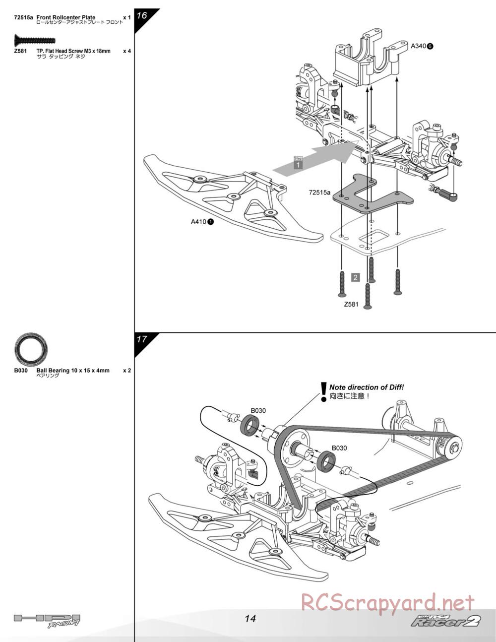 HPI - Nitro RS4 Racer 2 Chassis - Manual - Page 14