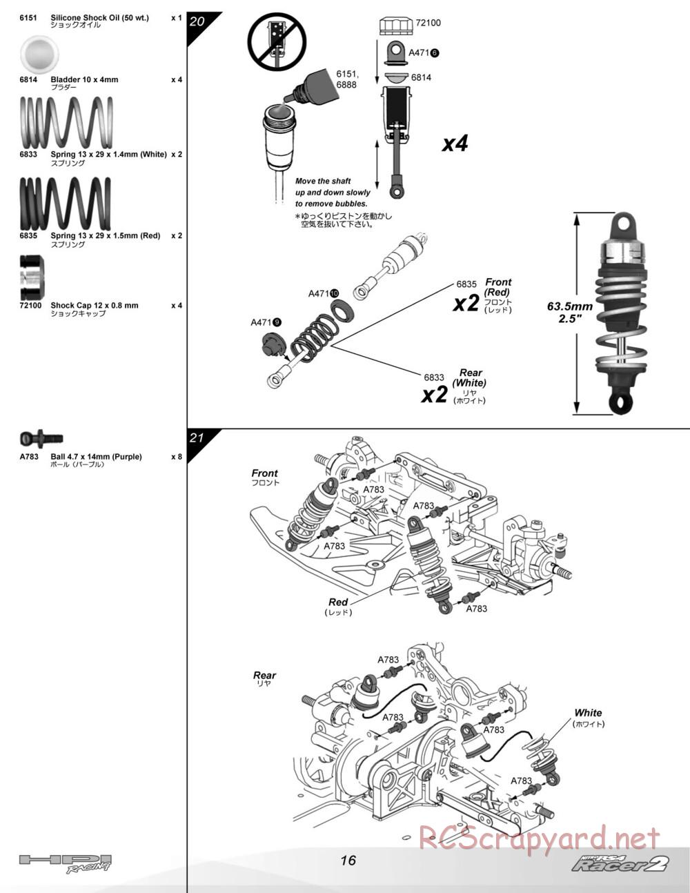 HPI - Nitro RS4 Racer 2 Chassis - Manual - Page 16