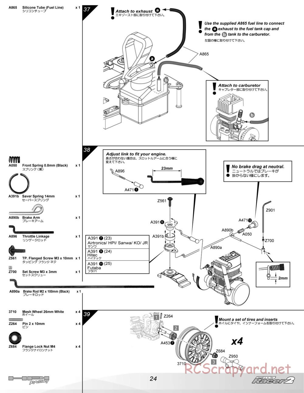 HPI - Nitro RS4 Racer 2 Chassis - Manual - Page 24