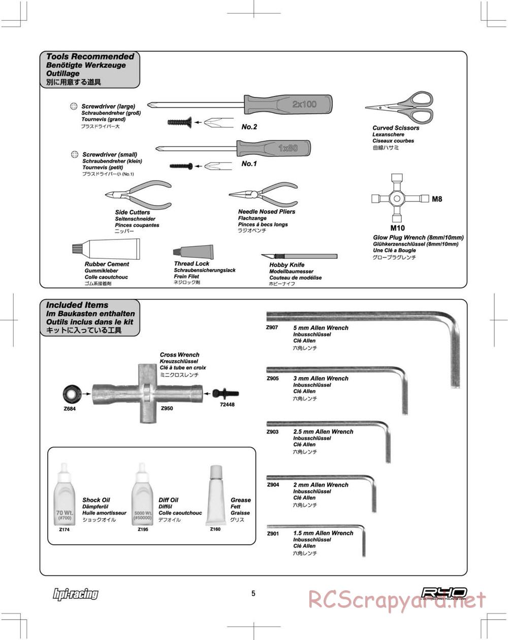 HPI - R40 Nitro Touring Car - Manual - Page 5