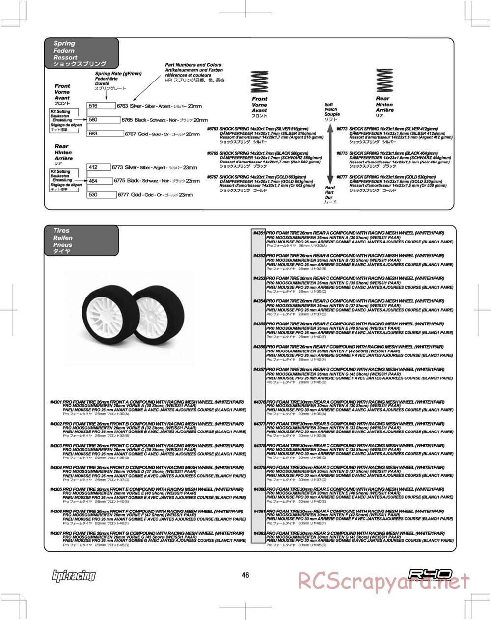 HPI - R40 Nitro Touring Car - Manual - Page 46