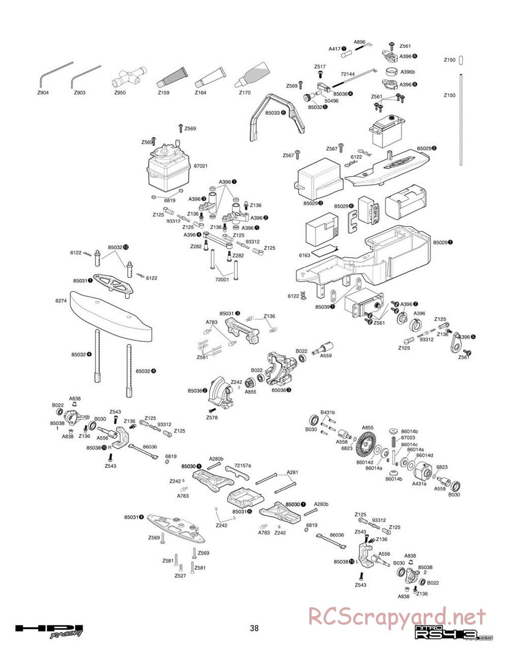 HPI - Nitro RS4 3 SS (2002) - Exploded View - Page 38