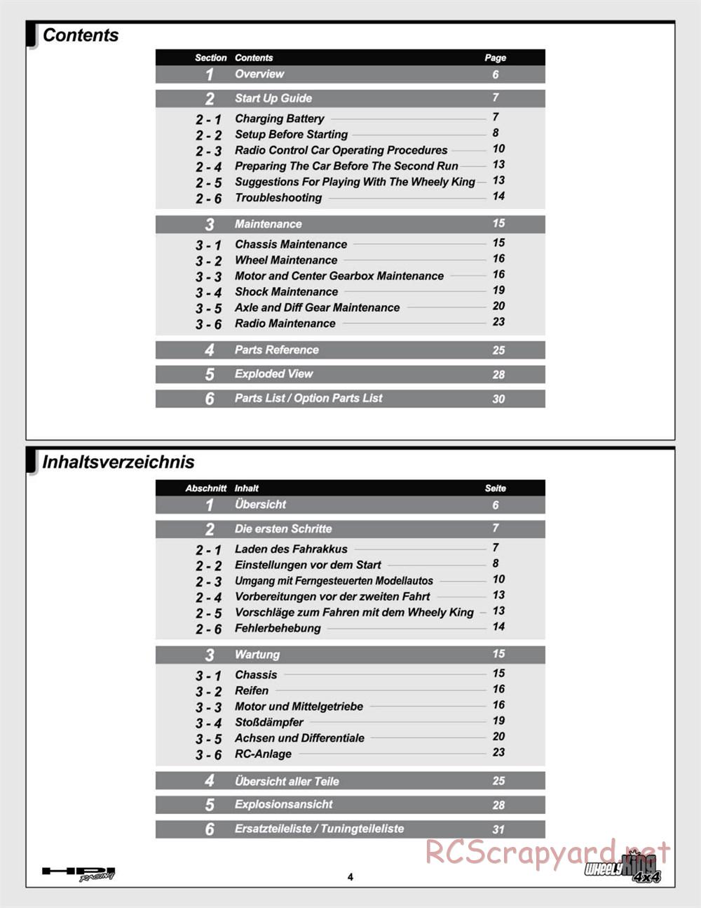 HPI - Wheely King 4x4 (2007) - Manual - Page 4