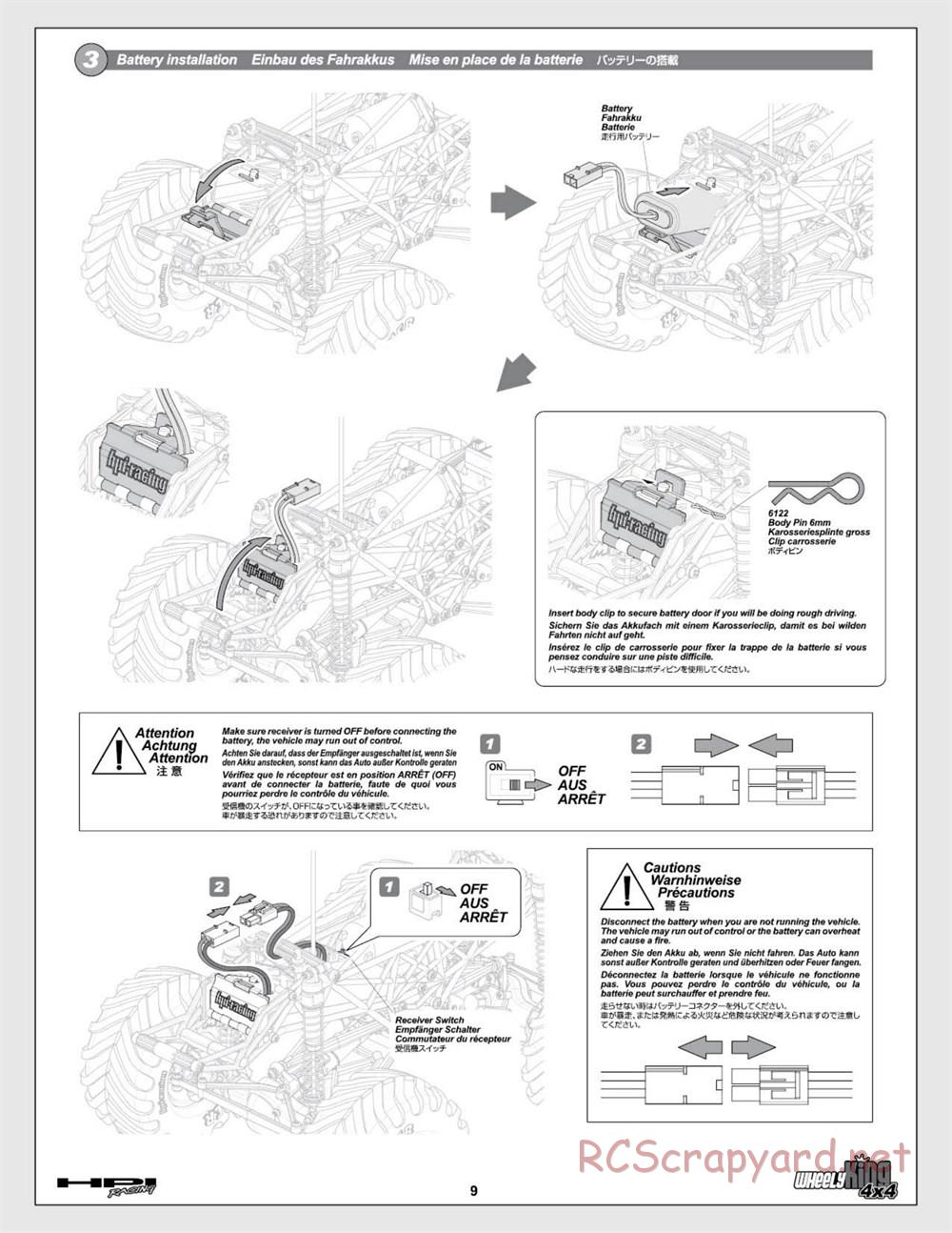 HPI - Wheely King 4x4 (2007) - Manual - Page 9